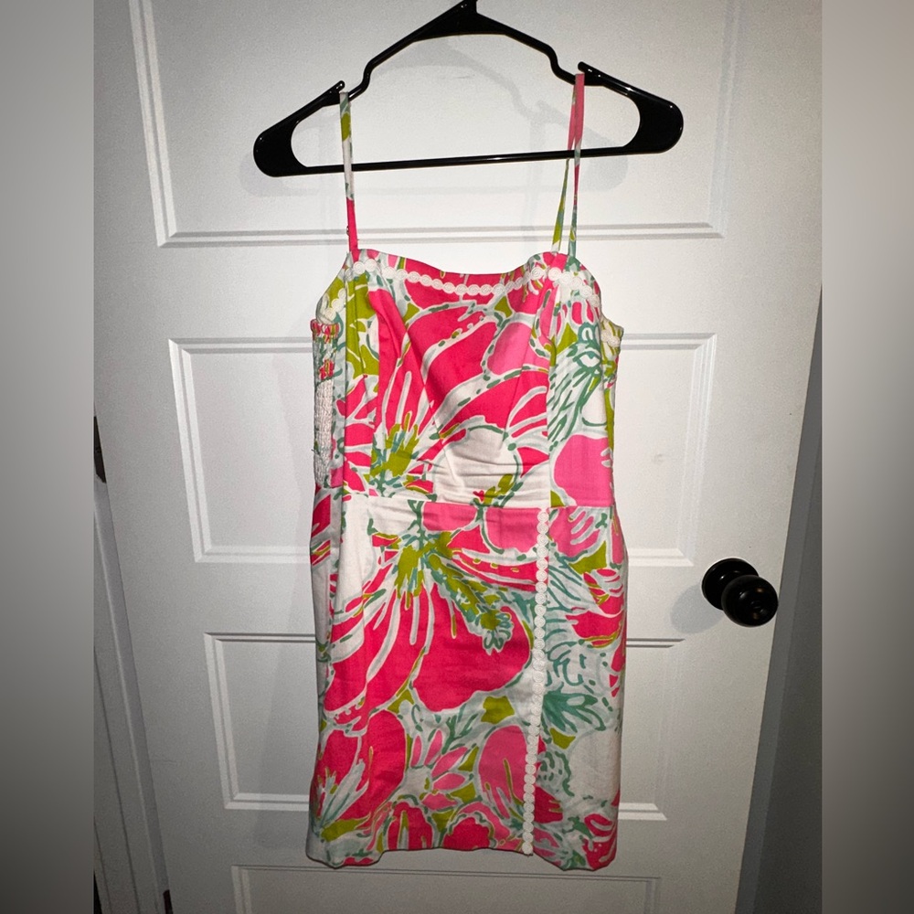 Lilly Pulitzer Pink and Green Floral Romper